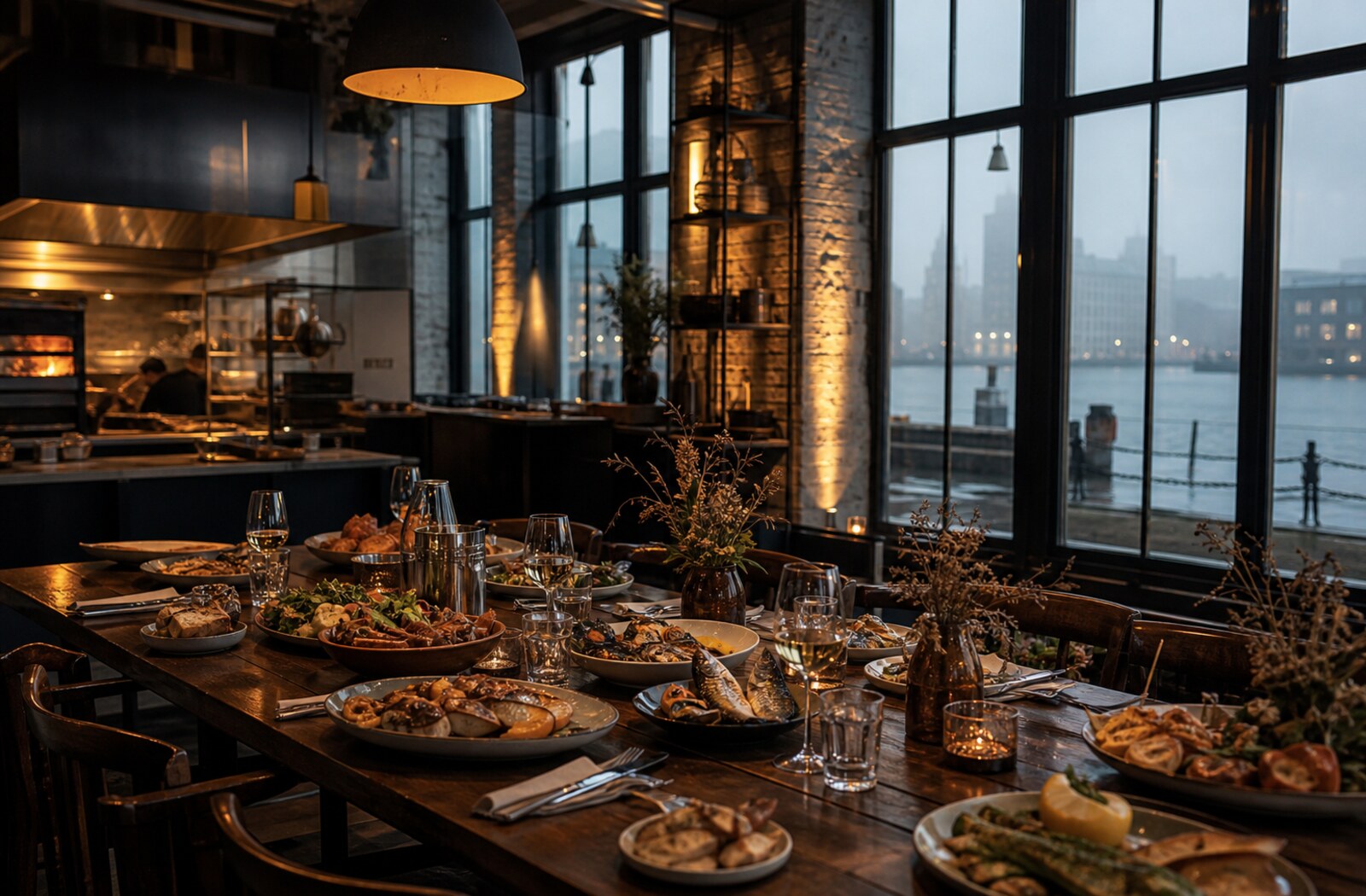 Dockside supper prepared in the hotel Galley